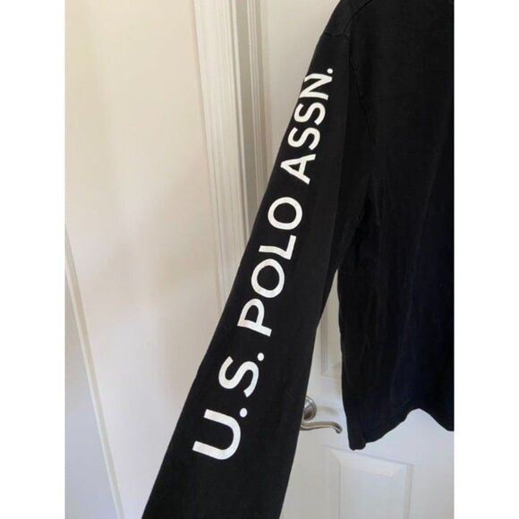 Men's U.S. Polo Assn Black Long-Sleeved Shirt (Large) - Picture 2 of 4